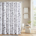 Martha Stewart 100% Cotton Floral Shower Curtain, 72 x 72, Blue