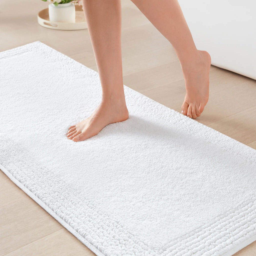 Madison Park Splendor Reversible 100% Cotton Bath Rug, 24 x 36, White
