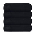 GLAMBURG 100% Cotton 2 Pack Oversized Bath Towel Set 28x55 Inches, Ultra Soft Highly Absorbant Compact Quickdry & Lightweight Large Bath Towels, Ideal for Gym Travel Camp Pool - Black