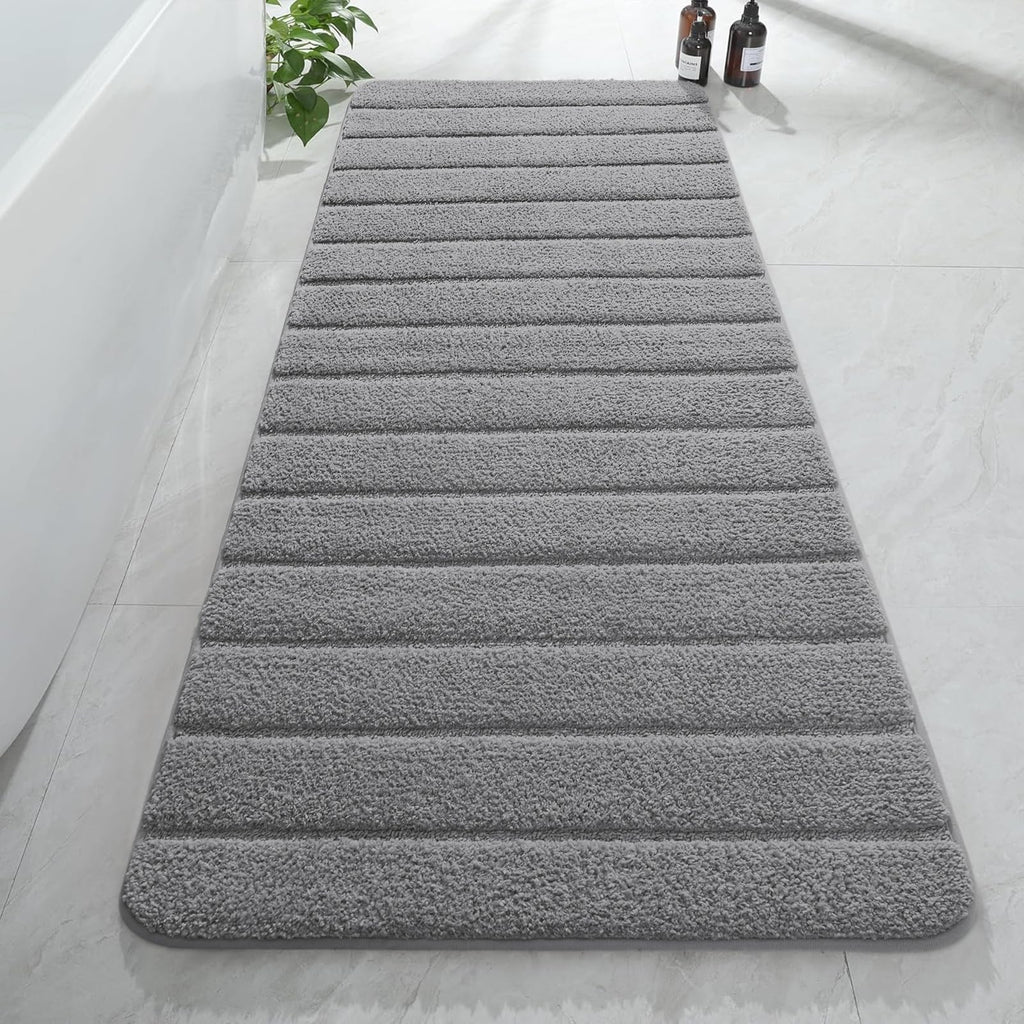 AROGAN Luxury Long Bathroom Runner Rugs 24x60 Inch Bath Rug Non Slip, Black