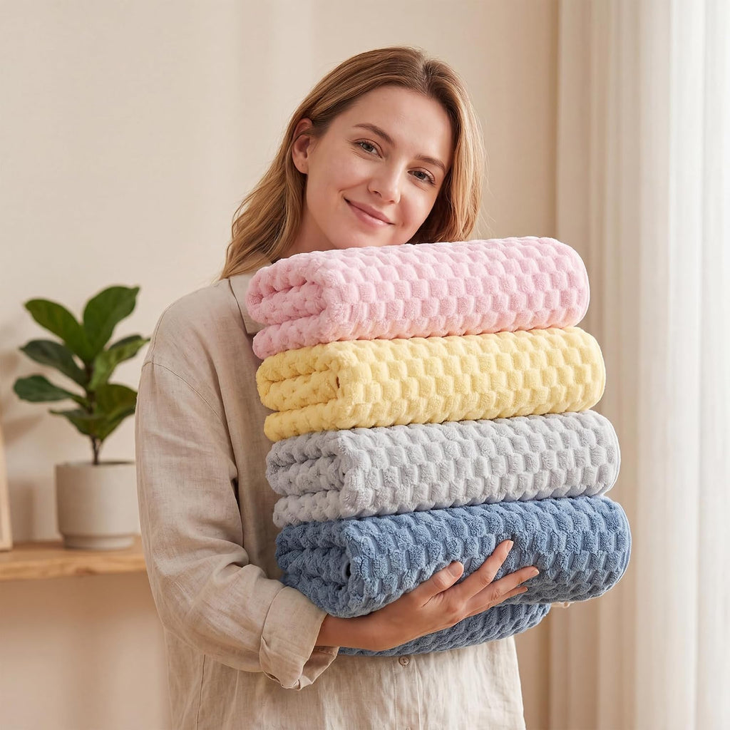 REDKISS 4 Pack Microfiber Bath Towels, Quick Dry, Super Soft, 27"x55"