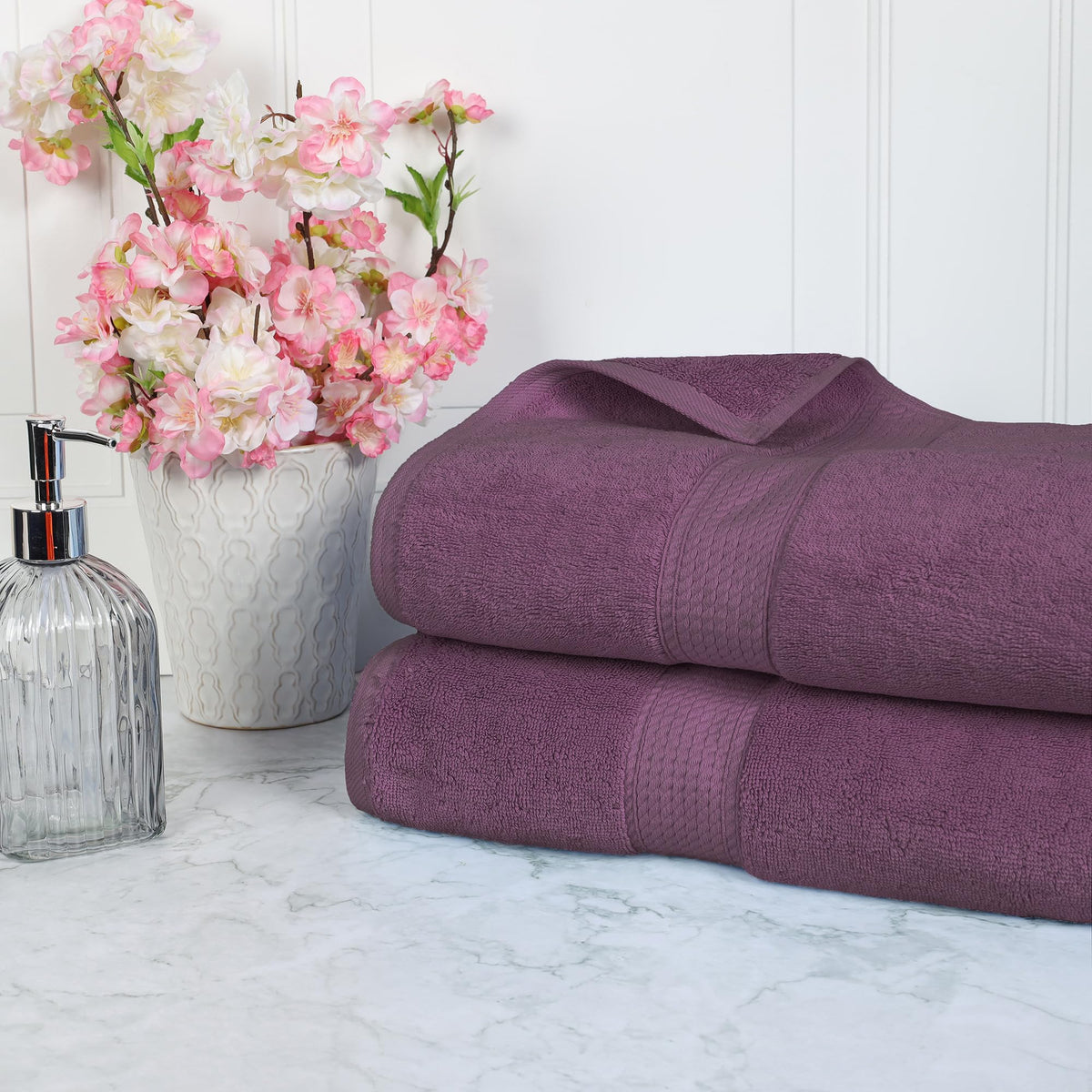 SUPERIOR Egyptian Cotton Plush & Absorbent, Hand Towel Set of 4, Cream