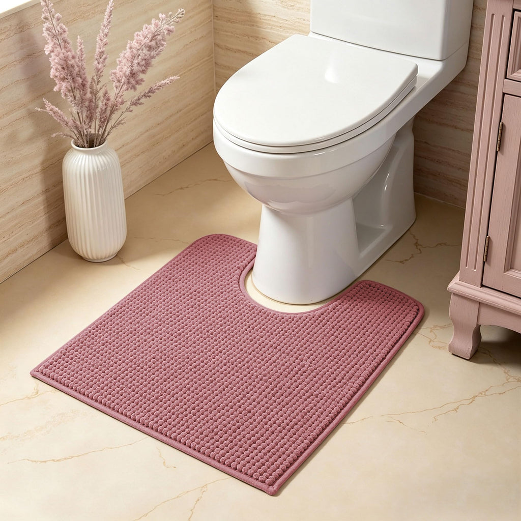 SUBRTEX Bathroom Rugs Chenille Bath Rug Soft Short Plush Bath Mat Soft Shower Mat Water Absorbent Shower Mat Quick Dry Machine Washable(White,18" x 24")