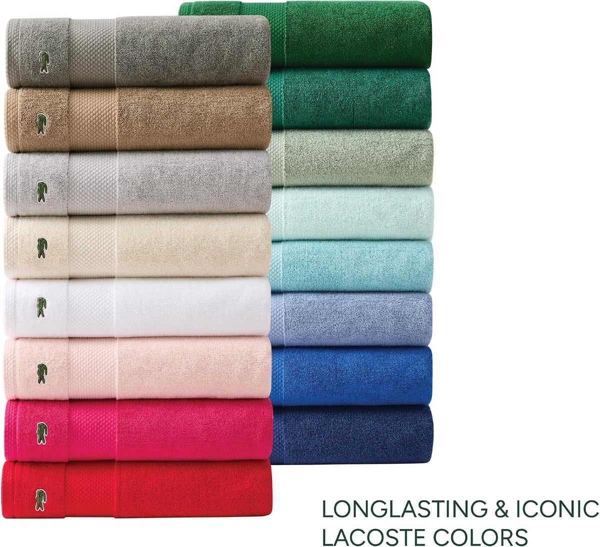 Lacoste Heritage 100% Supima Cotton Bath Towel 30" x 54", Celestial