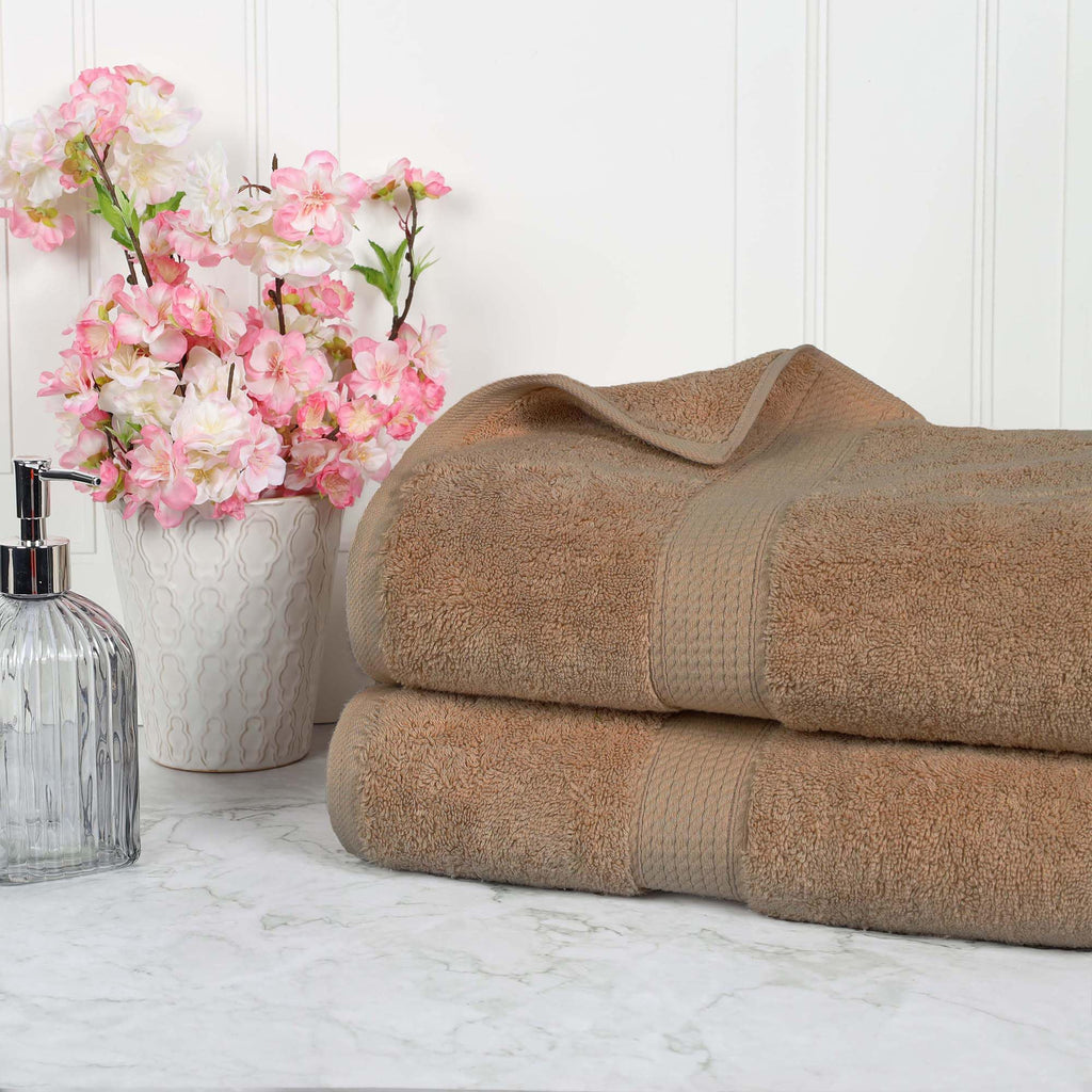 SUPERIOR Egyptian Cotton Plush & Absorbent, Hand Towel Set of 4, Cream
