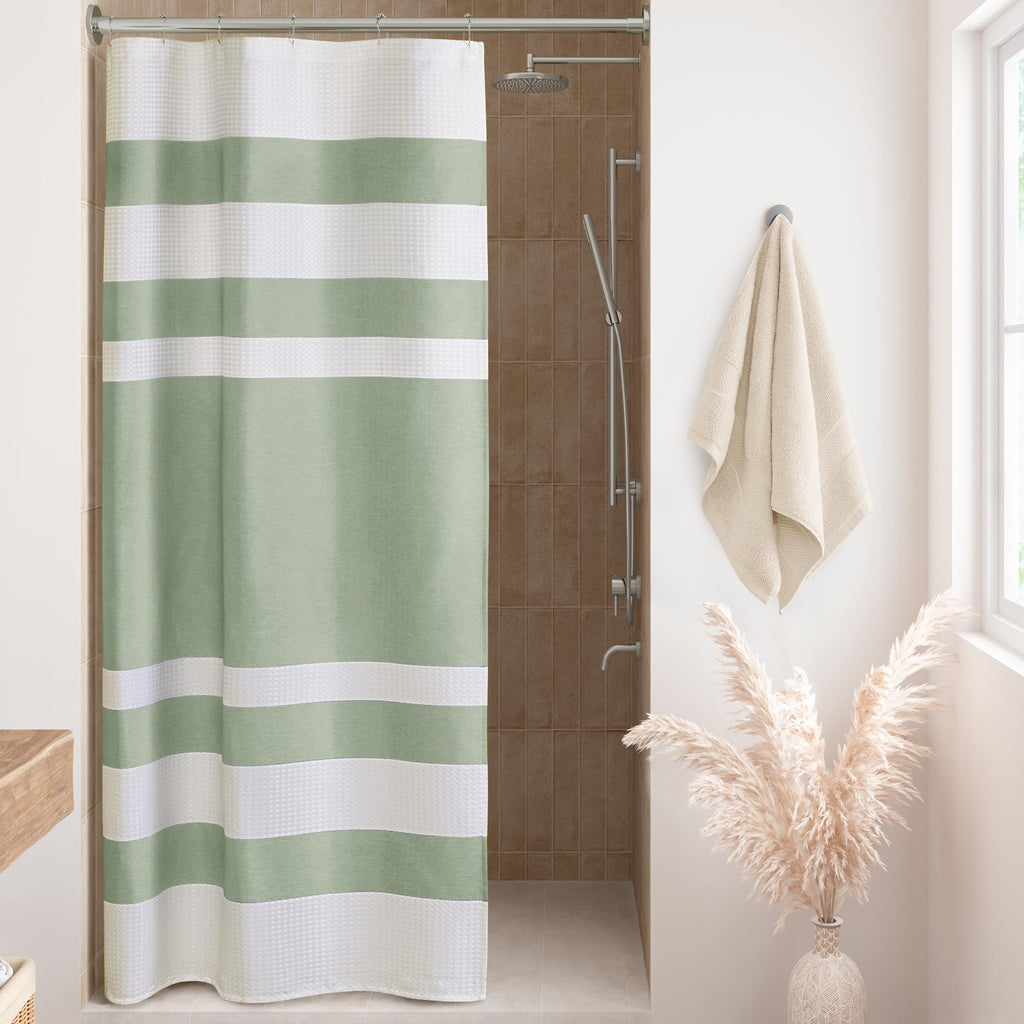 Madison Park Standard Shower Curtain for Bathroom, Grey Ombre, 72" x 72"
