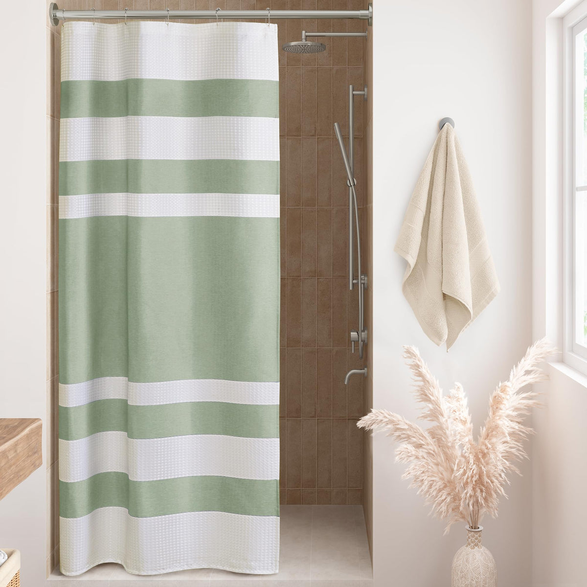 Madison Park Standard Shower Curtain for Bathroom, Grey Ombre, 72" x 72"