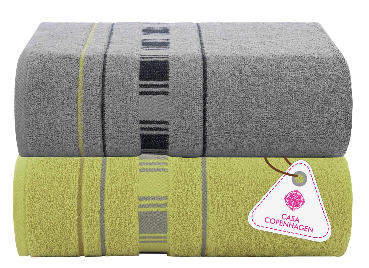 CASA COPENHAGEN 6pcs Bathroom Towel Gift Set, 600GSM, Dark Black