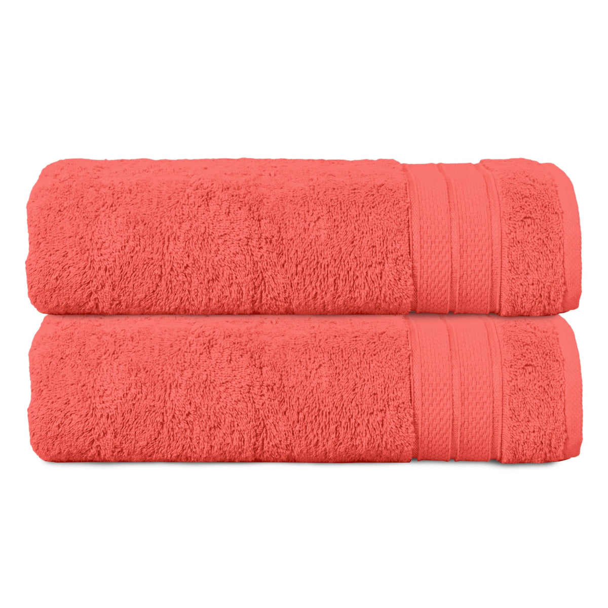 Elegant Comfort Luxury 6-Piece Towel Set, Premium Soft 100% Turkish Cotton, Three Line Popcorn Design 2 Bath Towels, 2 Hand Towels and 2 Washcloths Towel Set-Quick-Drying and Absorbent, Vibrant Orange
