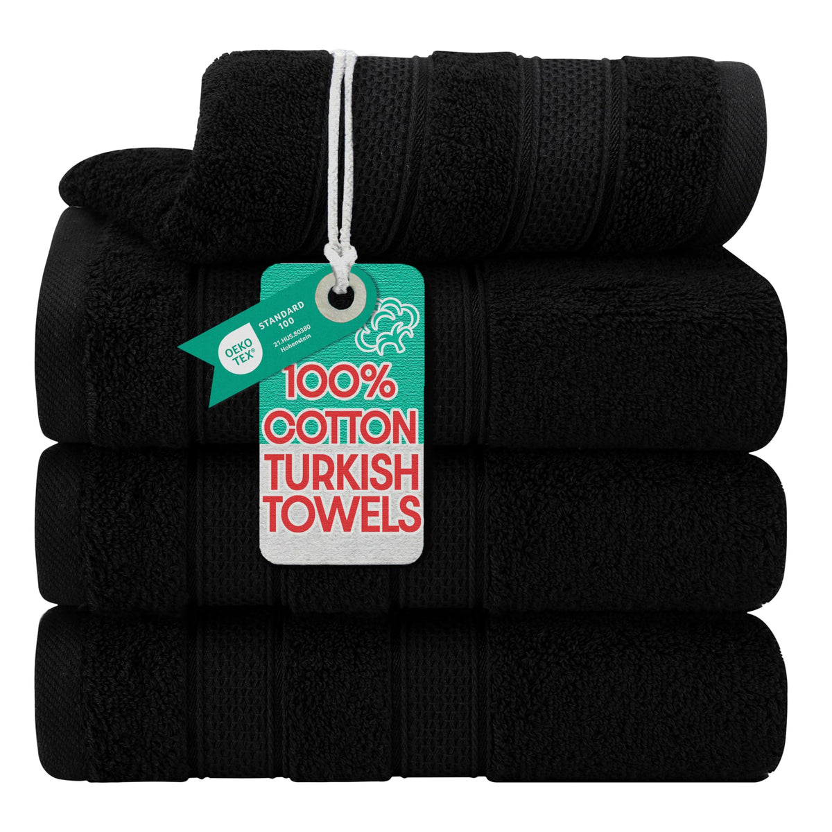 American Soft Linen Salem Turkish Bath Towel Set, 100% Cotton 600 GSM 6 Piece Towels for Bathroom, 2 Bath Towels 2 Hand Towels 2 Washcloths, Navy Blue