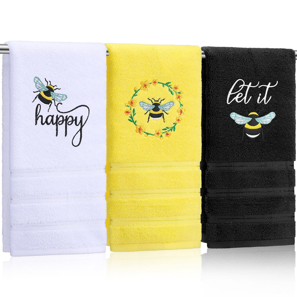 Tingjoo 3 Pcs Eucalyptus Leaves Hand Towels Farmhouse Fingertip Bath Towels