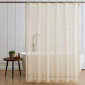 WAZZIO Terracotta Lace Shower Curtain,Boho Chic Fall Color,72 x 72 in