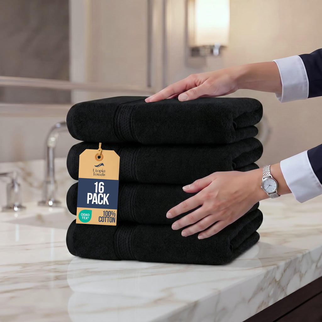 Utopia Towels 4 Pack Premium Bath Towels, 27x54 in, 600 GSM Cotton Grey