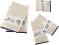 Madison Park Bayside Cotton Bath Towel Set Jacquard, 6 Piece, Blue