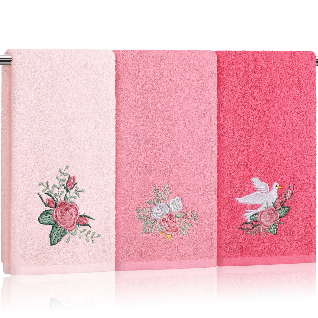Tingjoo 3 Pcs Eucalyptus Leaves Hand Towels Farmhouse Fingertip Bath Towels
