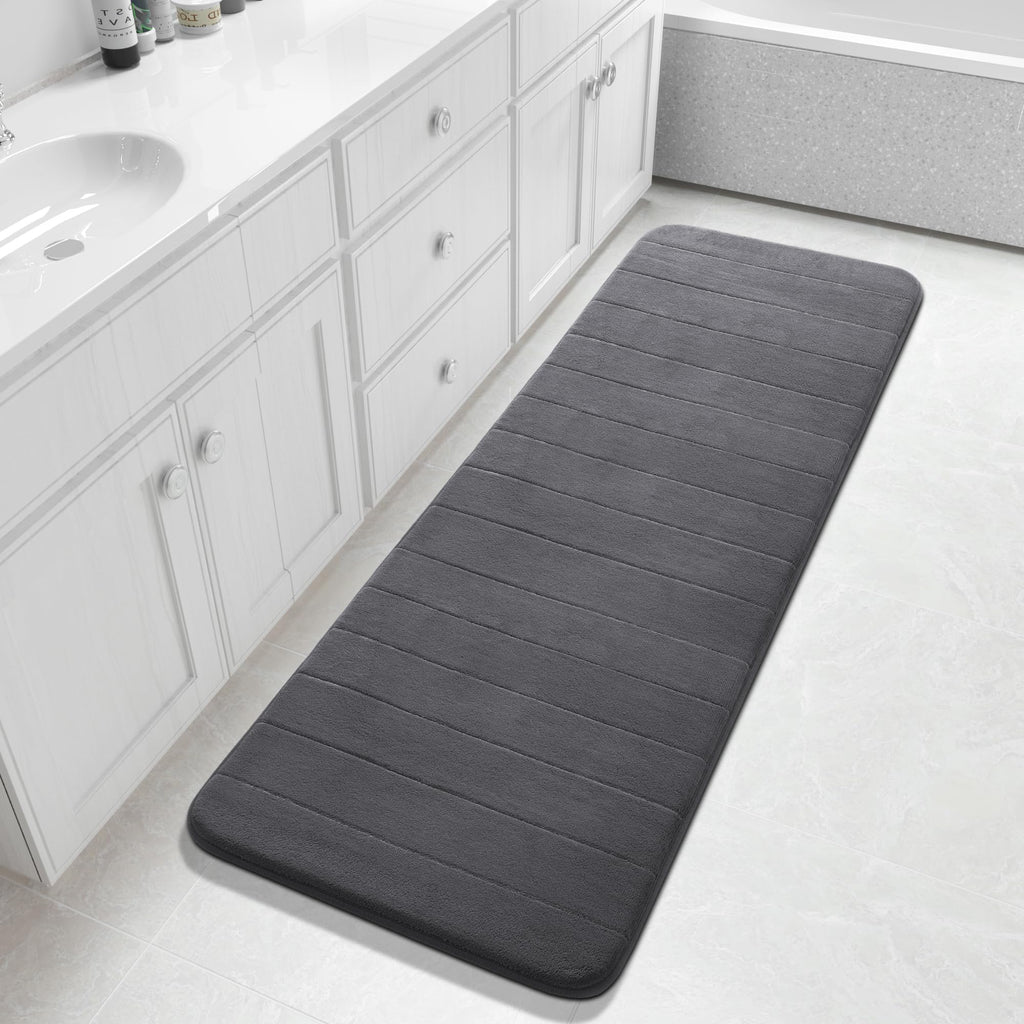 Yimobra Memory Foam Bath Mat, Super Soft & Absorbent Bathroom Rug, Grey