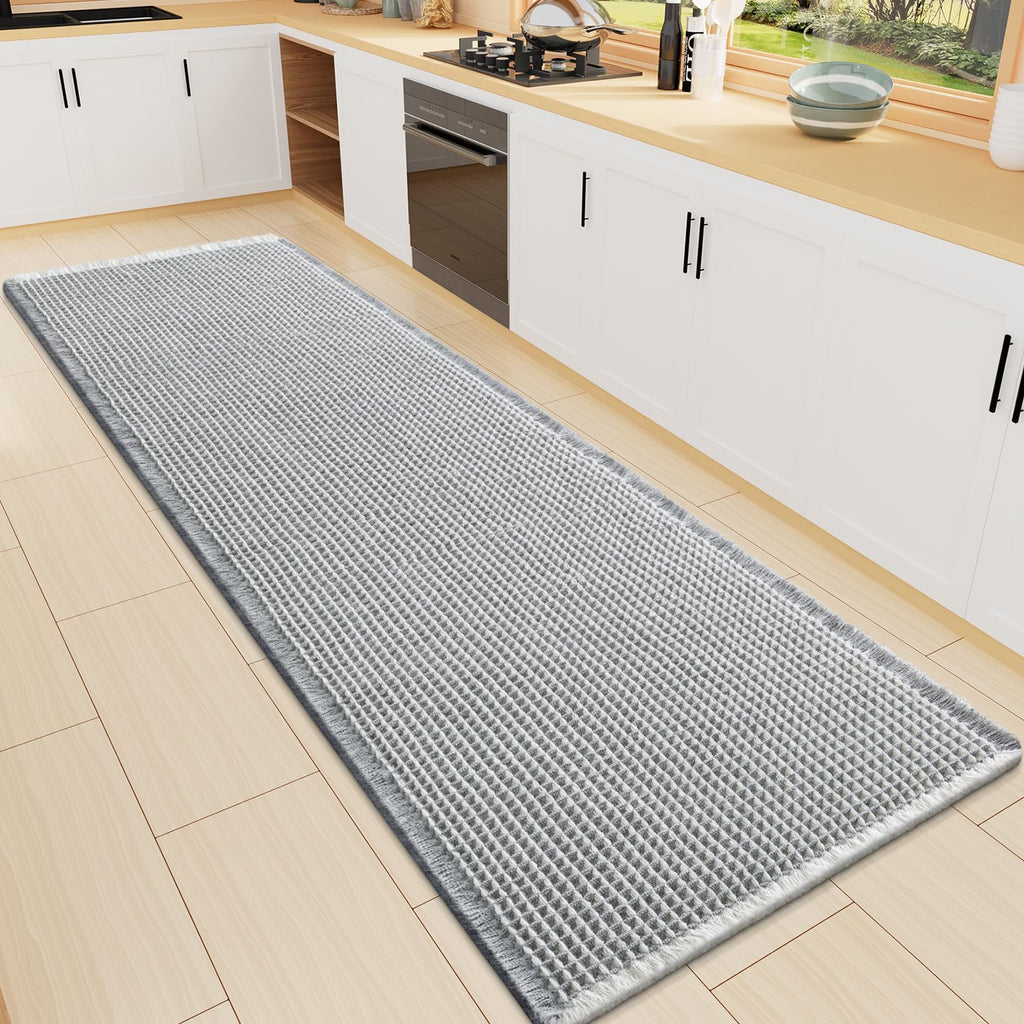 Smiry Waffle Bath Mat 30X20, Extra Soft Absorbent Bathroom Rugs, Brown