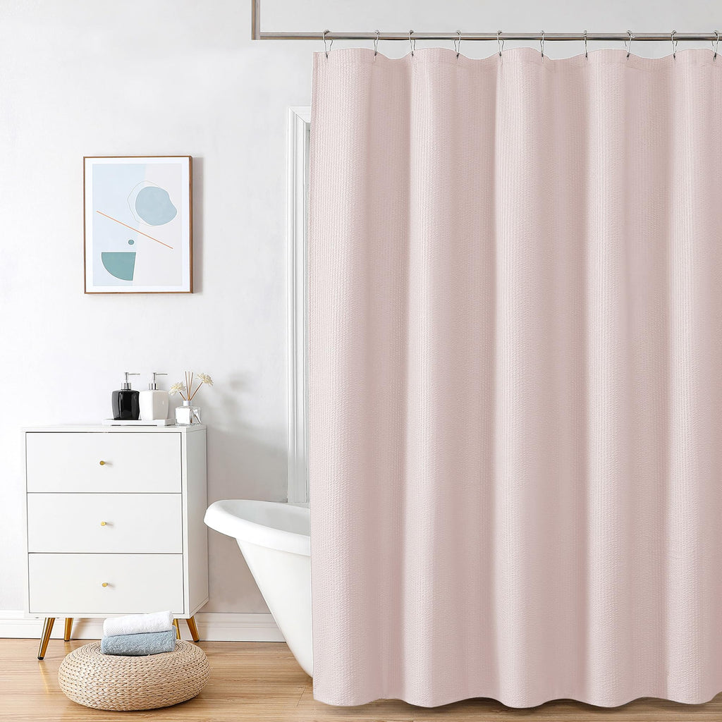 OVZME Berry Cute Shower Curtain, Embossed Textured Fabric Shower Curtain for Bathroom - Soft Cloth & Hotel Spa Luxury, Water Repellent, Machine Washable Shower Curtain, 72X72, Lemon Yellow