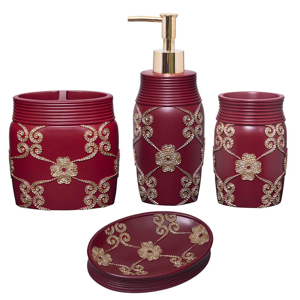 Zahari Home Spindle Modern Bathroom Towel Set - 3 Piece Bath, Hand, and Wash Towels - Classic Luxury Contemporary Decor - Beautiful Gold Unique Design Bath Ensemble