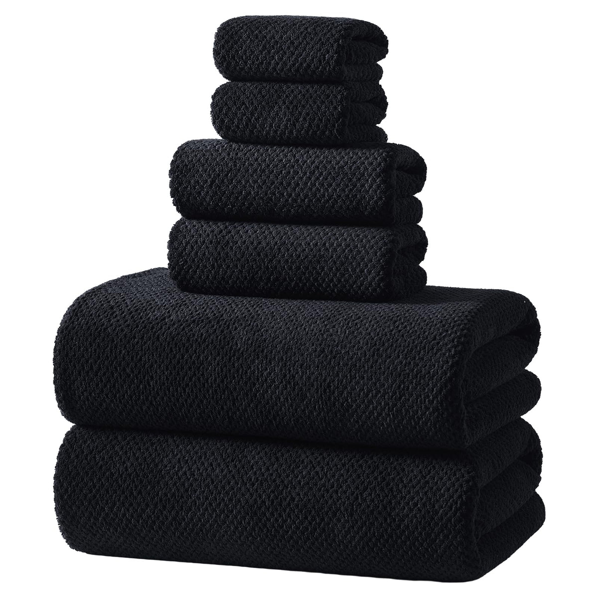 REDKISS 6-Piece Bath Towel Set - 2 Washcloths, 2 Hand Towels, 2 Bath Towels | Ultra-Fiber Coral Fleece, Super Absorbent, No Lint & No Fading | Perfect for Bathroom, Spa, Gym | Family -Olive Green