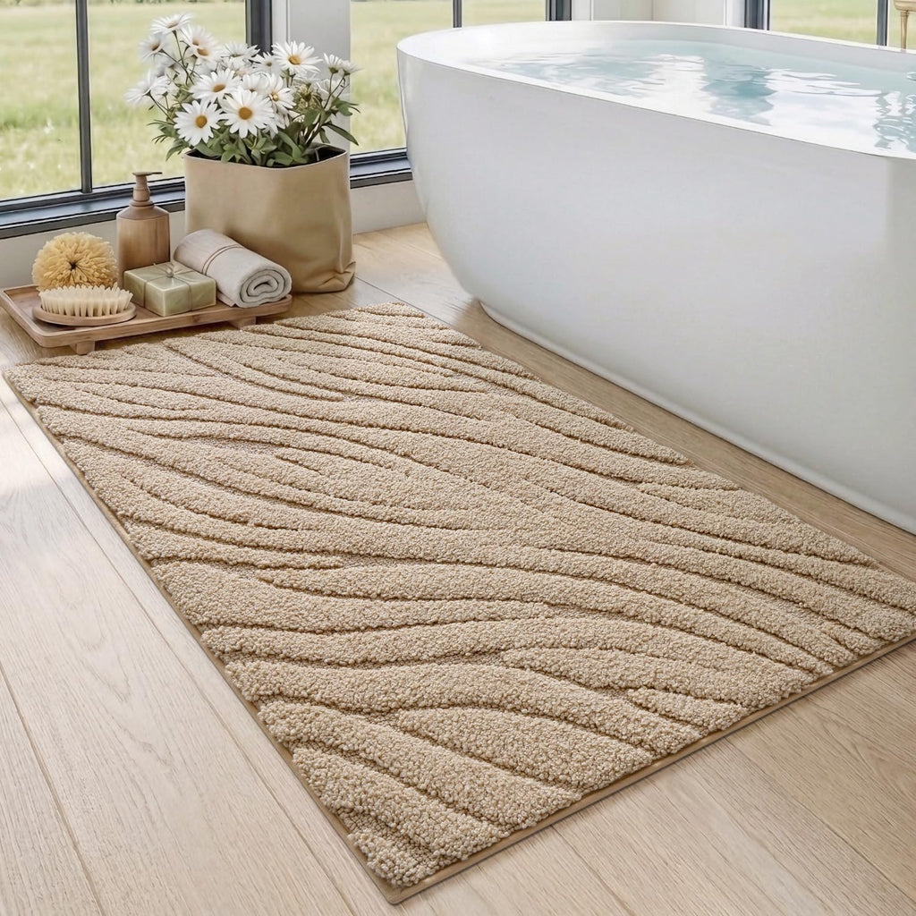 DEXI Bathroom Rugs Non Slip Washable, 36x24 Quick Dry Bath Mat, White