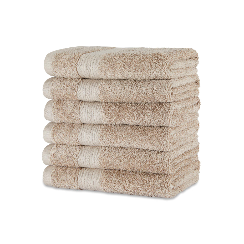 Amazon Basics 6-Piece Fade-Resistant 100% Cotton Towel Set for Bathroom, Soft and Absorbent, 2 Bath Towels, 2 Hand Towels, 2 Washcloths, Gray