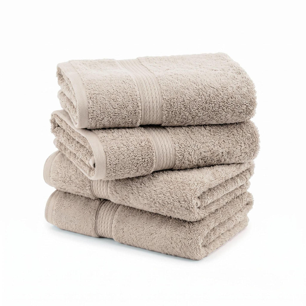 SUPERIOR Egyptian Cotton Plush & Absorbent, Hand Towel Set of 4, Cream