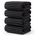 ecolook 4 Pack Premium Bath Towels, 100% Cotton Striped, 28x55 in, Black