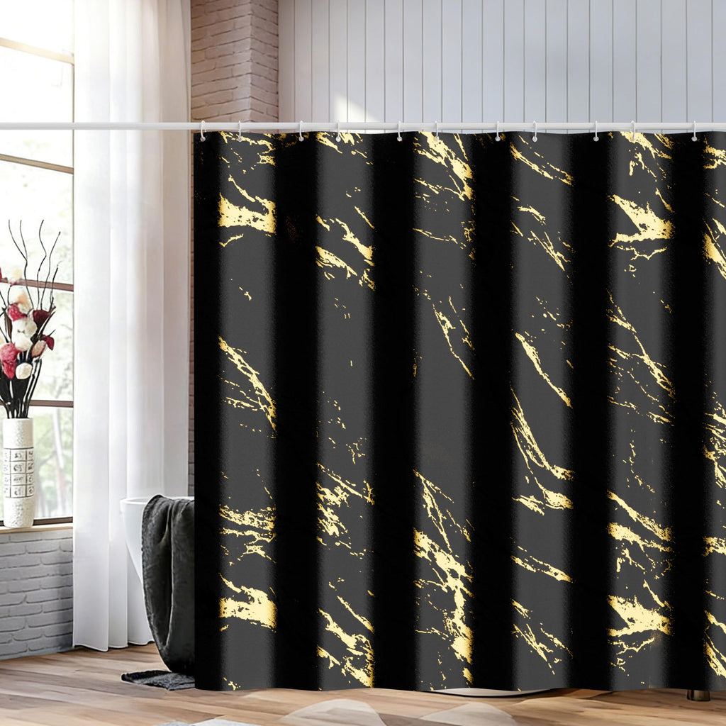 Premium Gray Marble Shower Curtain - Realistic Vein Design, Water-Resistant Fabric (72x72 Inches), Stable Drape, Easy-Clean, Stylish Nordic/Ins Bathroom Decor