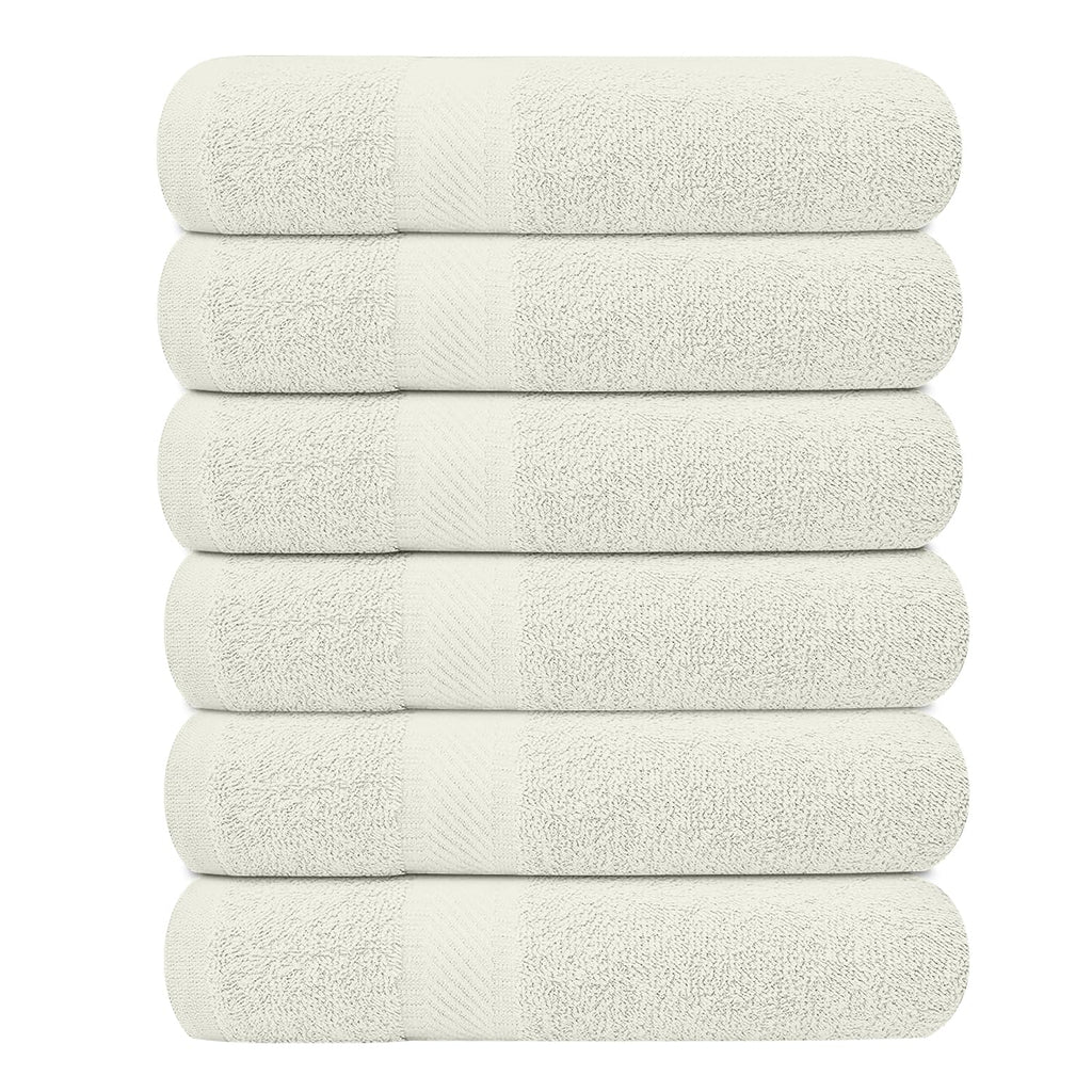 KAHAF COLLECTION 6 Pack Bath Towels Set (27 x 54 Inches) 100% Ring Spun Cotton, Lightweight, Quick Dry, Highly Absorbent Towels Multicolor, (27x54) Inches