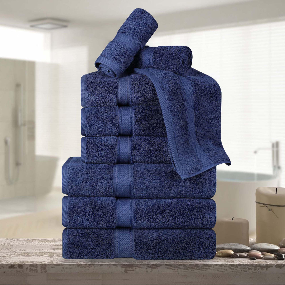 SUPERIOR Egyptian Cotton Plush & Absorbent, Hand Towel Set of 4, Cream