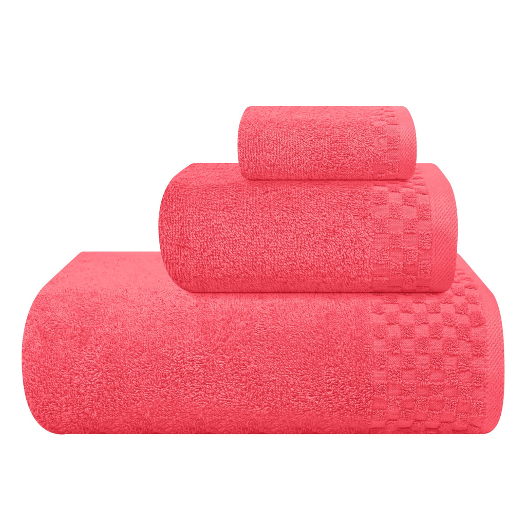 MyOwn Premium Cotton 6 Pack Towel Set for Bathroom, Contains 2 Bath Towels 28x55 inch, 2 Hand Towels 16x24 inch & 2 Wash Coths 12x12 inch, Ideal Everyday use, Compact & Lightweight - Black