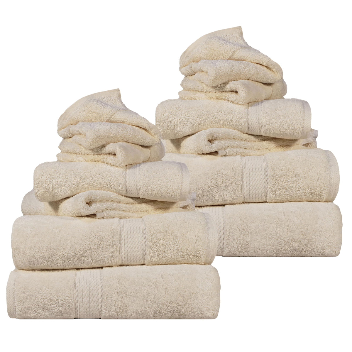 SUPERIOR Egyptian Cotton Plush & Absorbent, Hand Towel Set of 4, Cream