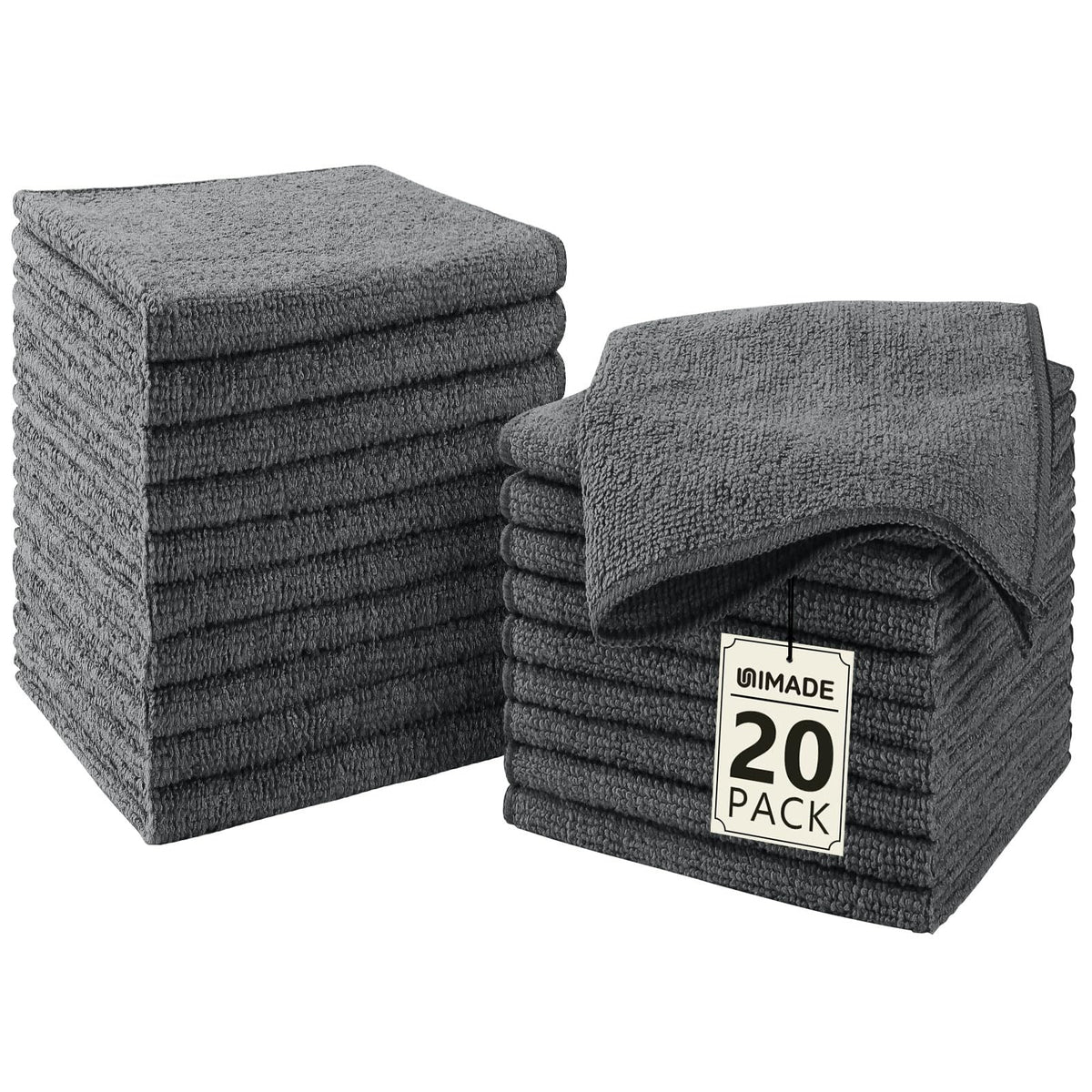 UNIMADE Washcloths Bulk 100 Pack Face Towels (12" x 12"), Highly Soft Wash Cloths and Hand Towels, Fast Drying Multi-Purpose Microfiber Cleansing Cloths for Bathroom, Hotel, Spa, and Salon-Multicolor