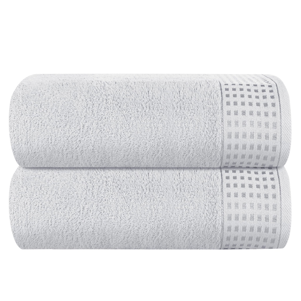 GLAMBURG 100% Cotton 2 Pack Oversized Bath Towel Set 28x55 Inches, Ultra Soft Highly Absorbant Compact Quickdry & Lightweight Large Bath Towels, Ideal for Gym Travel Camp Pool - Black