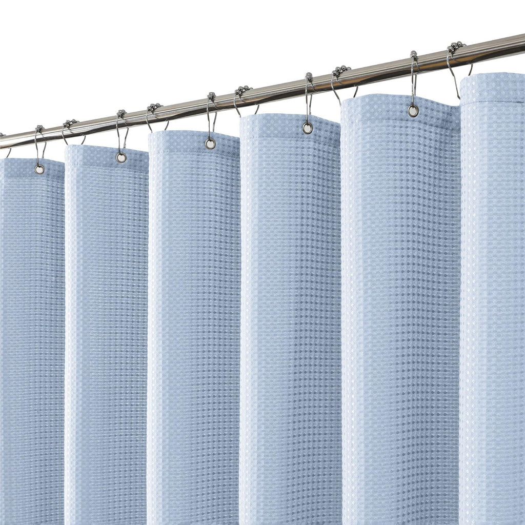 256GSM Grey Waffle Textured Shower Curtain, 72x72 Inch