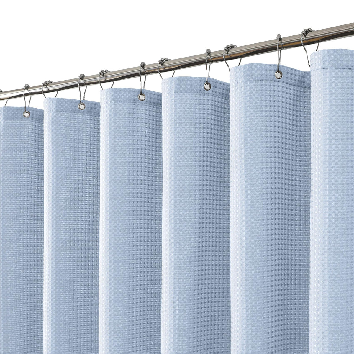 256GSM Grey Waffle Textured Shower Curtain, 72x72 Inch