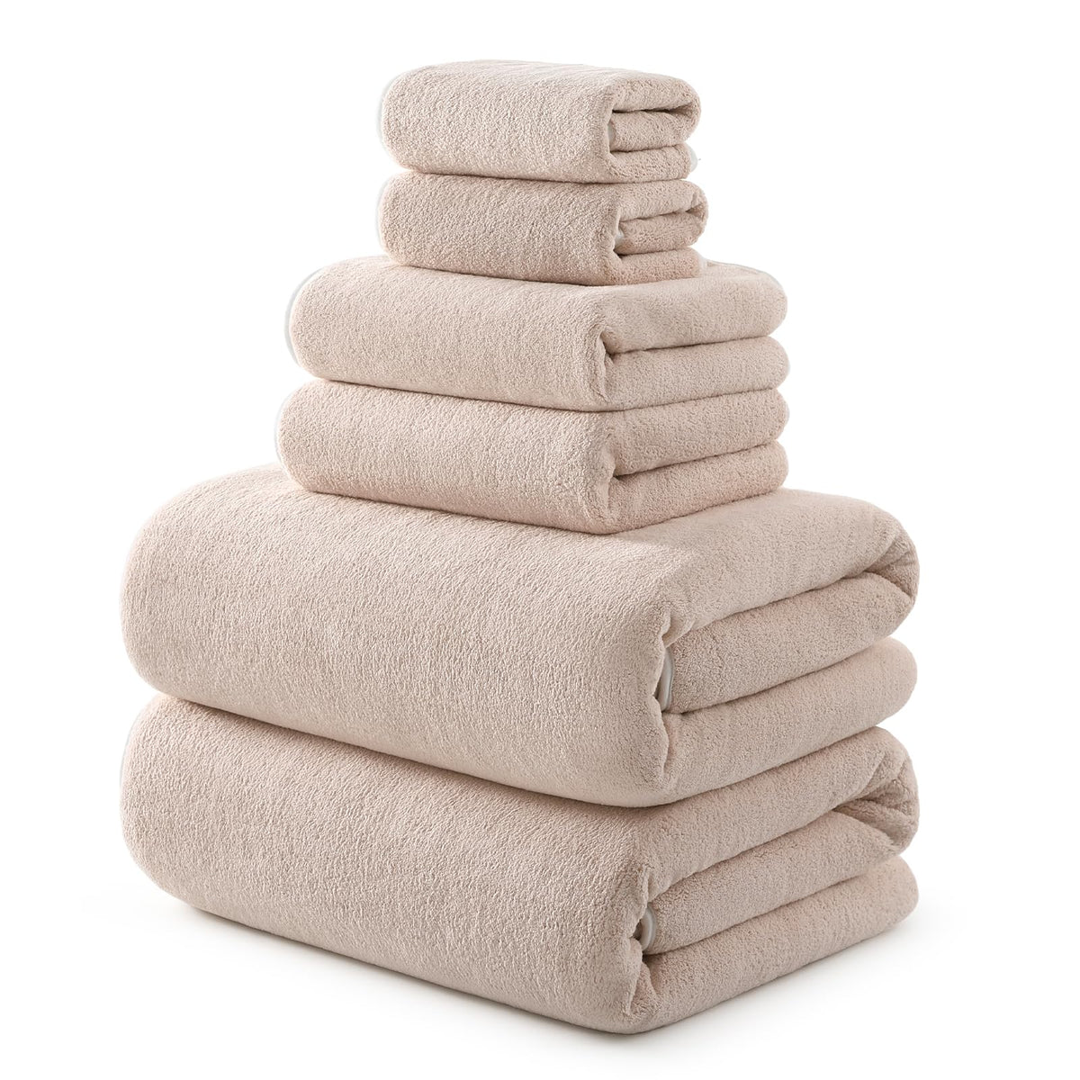 REDKISS Pack of 6 Pink Towel Set - 2 Extra Large Bath, 2 Hand, 2 Washcloths, Ultra Soft & Highly Absorbent, Quicker to Dry, Towels for Bathroom, Spa, Hotel, Gym