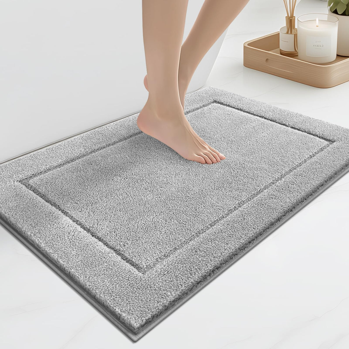 anllugs Bathroom Rugs, Non-Slip Bath Runner Rugs, 30" x 84", Beige