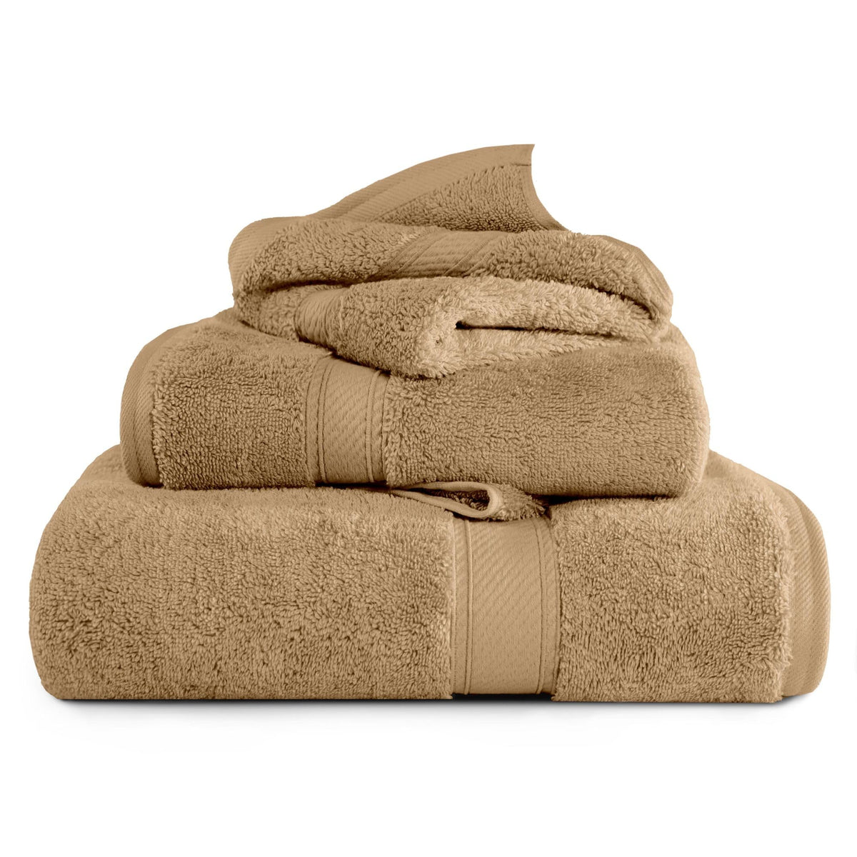 SUPERIOR Egyptian Cotton Plush & Absorbent, Hand Towel Set of 4, Cream