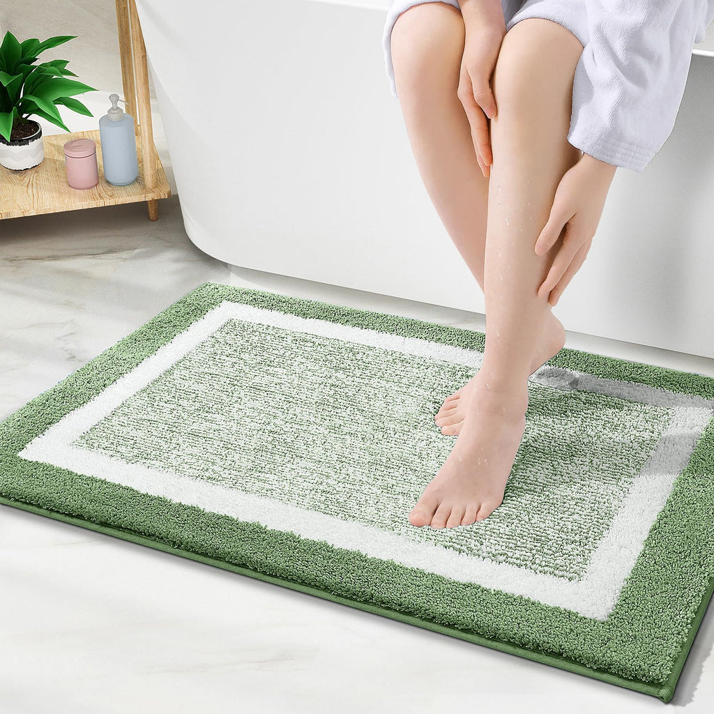 OLANLY Bathroom Rugs 36x24, Soft Absorbent Microfiber Bath Rugs, Grey