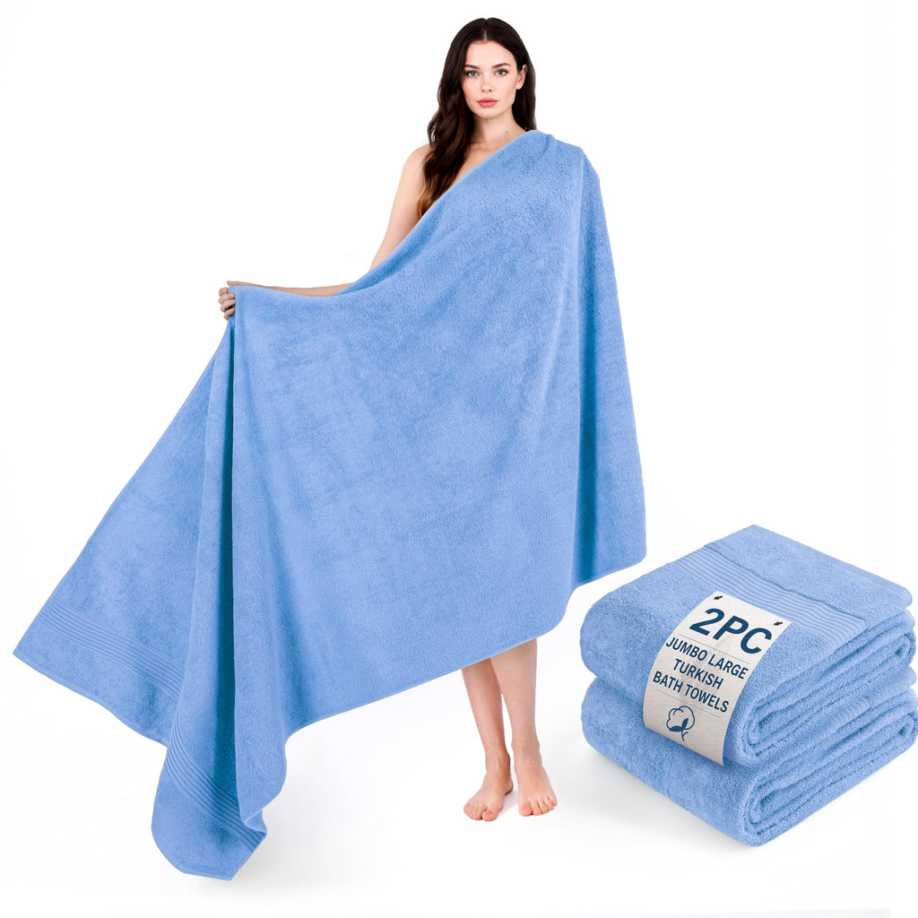 Cotton Paradise 100% Cotton Turkish Towel Set, Soft Absorbent Quick Dry, 6 Piece Towel Set, Navy Blue