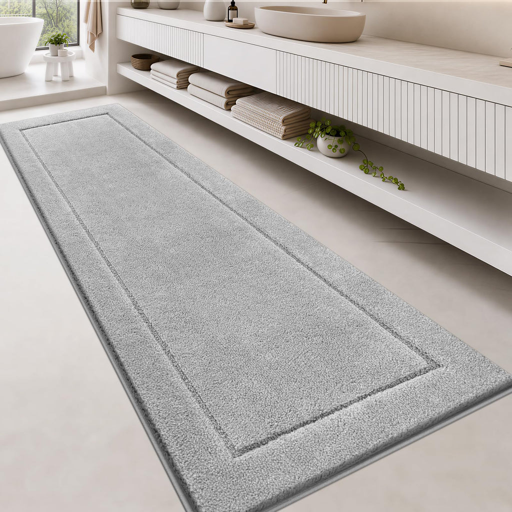 anllugs Bathroom Rugs, Non-Slip Bath Runner Rugs, 30" x 84", Beige