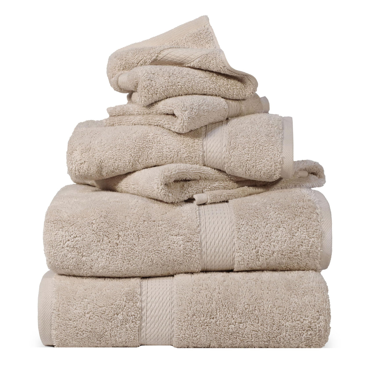 SUPERIOR Egyptian Cotton Plush & Absorbent, Hand Towel Set of 4, Cream