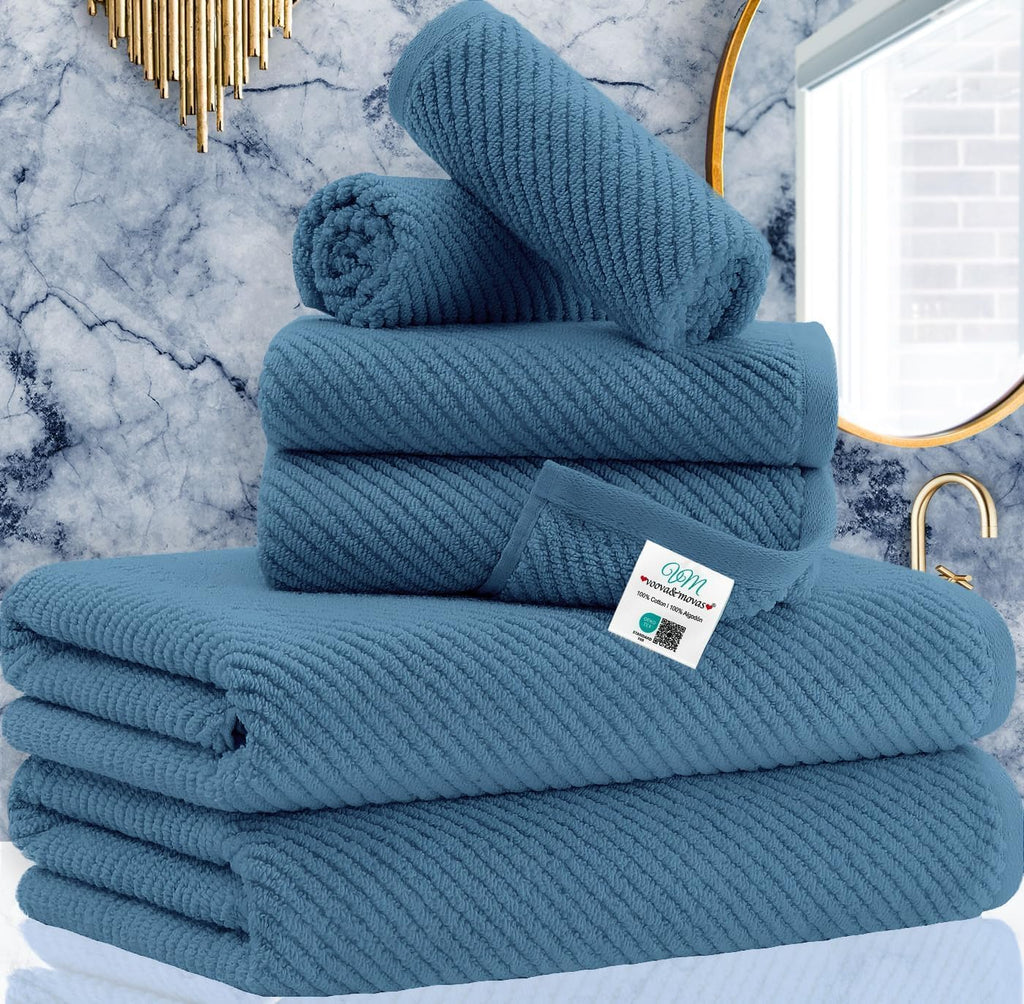 VOOVA & MOVAS Hand Towels for Barthroom, 18x28 in, Soft, Deep Turquoise