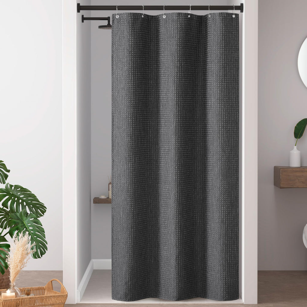 Madison Park Spa Waffle Shower Curtain for Bathroom, 72 x 72, Taupe