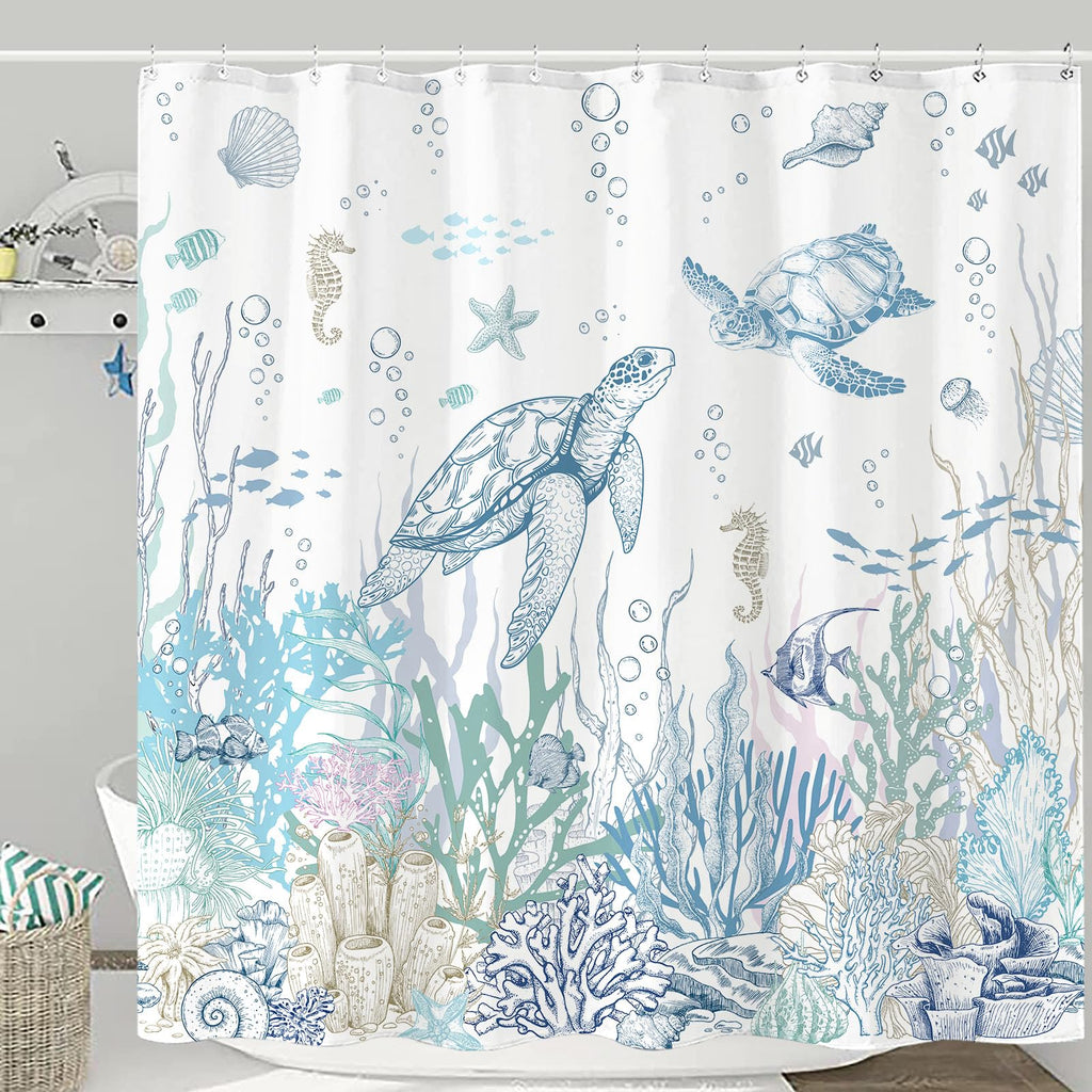 Accnicc Funny Octopus Shower Curtain Cute Boho Coastal Matisse Shower Curtains for Bathroom Green Tropical Plants Pink Decorative Unique Waterproof Fabric Bath Curtain Decor 72 X 72 Inches