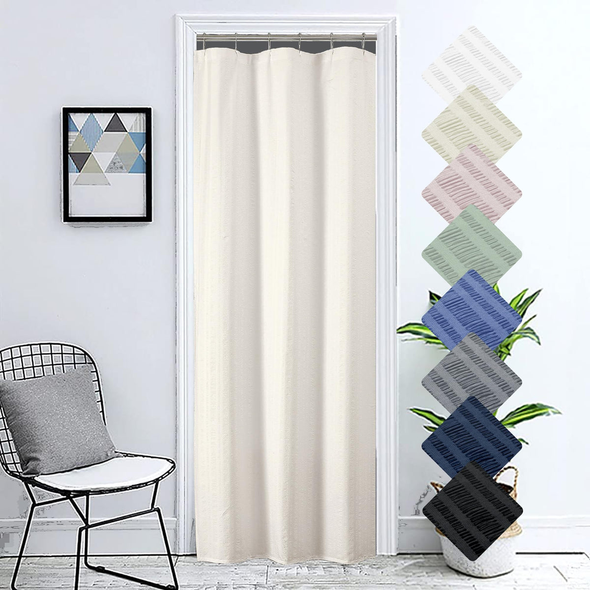 Aiyufeng Moga Navy Blue Fabric Shower Curtains for Bathroom - Blue Hotel Spa Polyester Cloth Bath Curtain with 12 Holes, 72x72, Machine Washable, Navy Blue