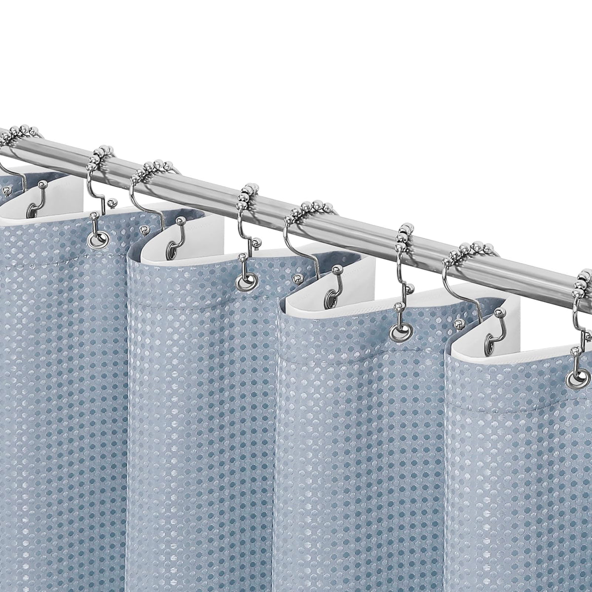 Gibelle Black Cloth-Textured Shower Curtain, Hotel Style, 72x72