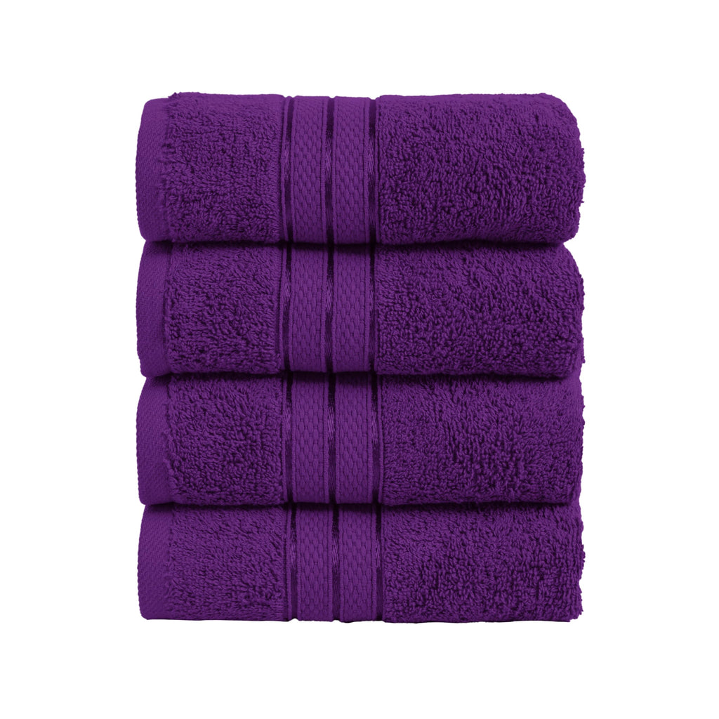 Elegant Comfort Luxury 6-Piece Towel Set, Premium Soft 100% Turkish Cotton, Three Line Popcorn Design 2 Bath Towels, 2 Hand Towels and 2 Washcloths Towel Set-Quick-Drying and Absorbent, Vibrant Orange